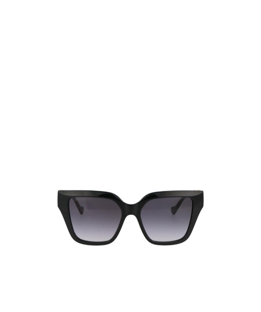Gucci Interlocking G Logo Square-frame Sunglasses In Black