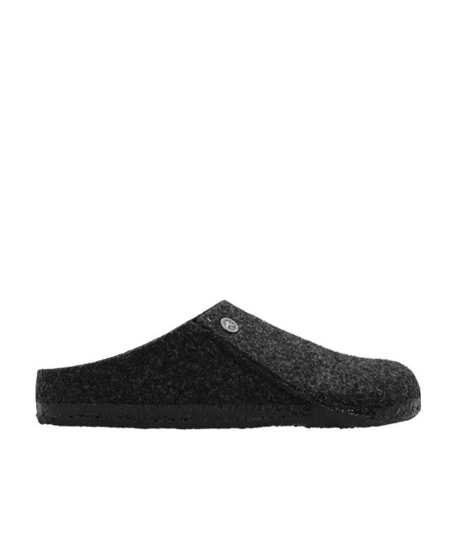 Shop Birkenstock Zermatt Wool Felt Slippers In Black