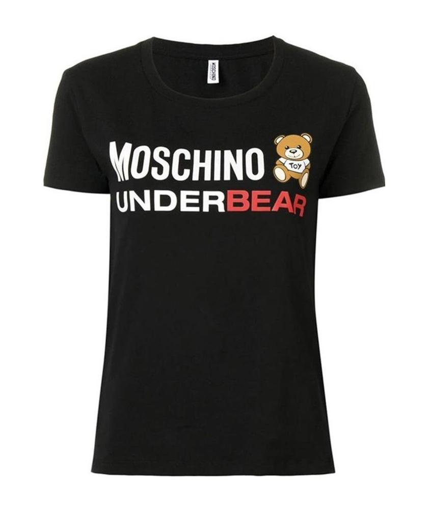 Moschino Bear Printed T-shirt In Gray