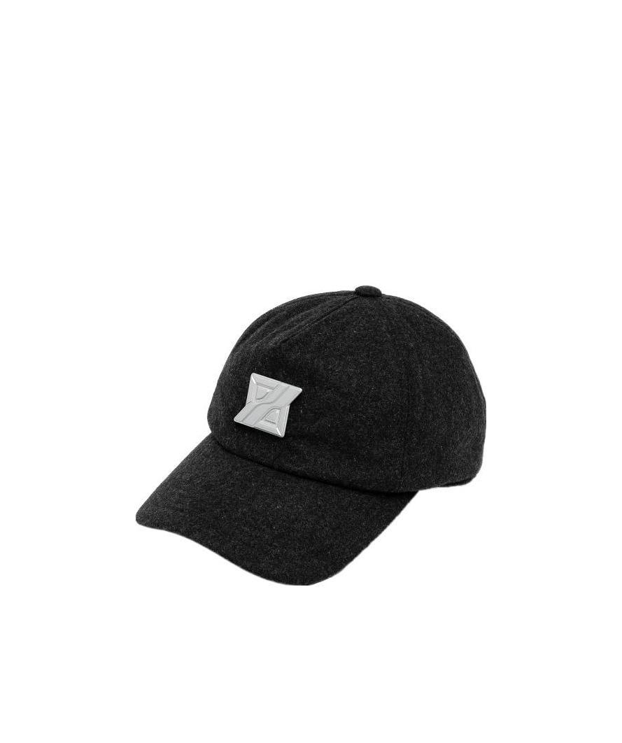 WE11 DONE LOGO-PATCH WOOL CAP