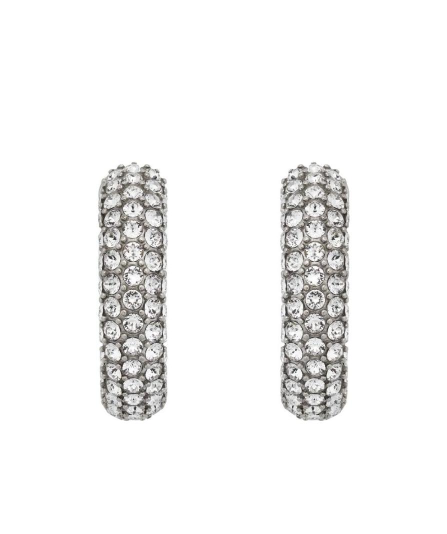 Gucci Crystal-embellished Hoop Ear Cuffs In Gray