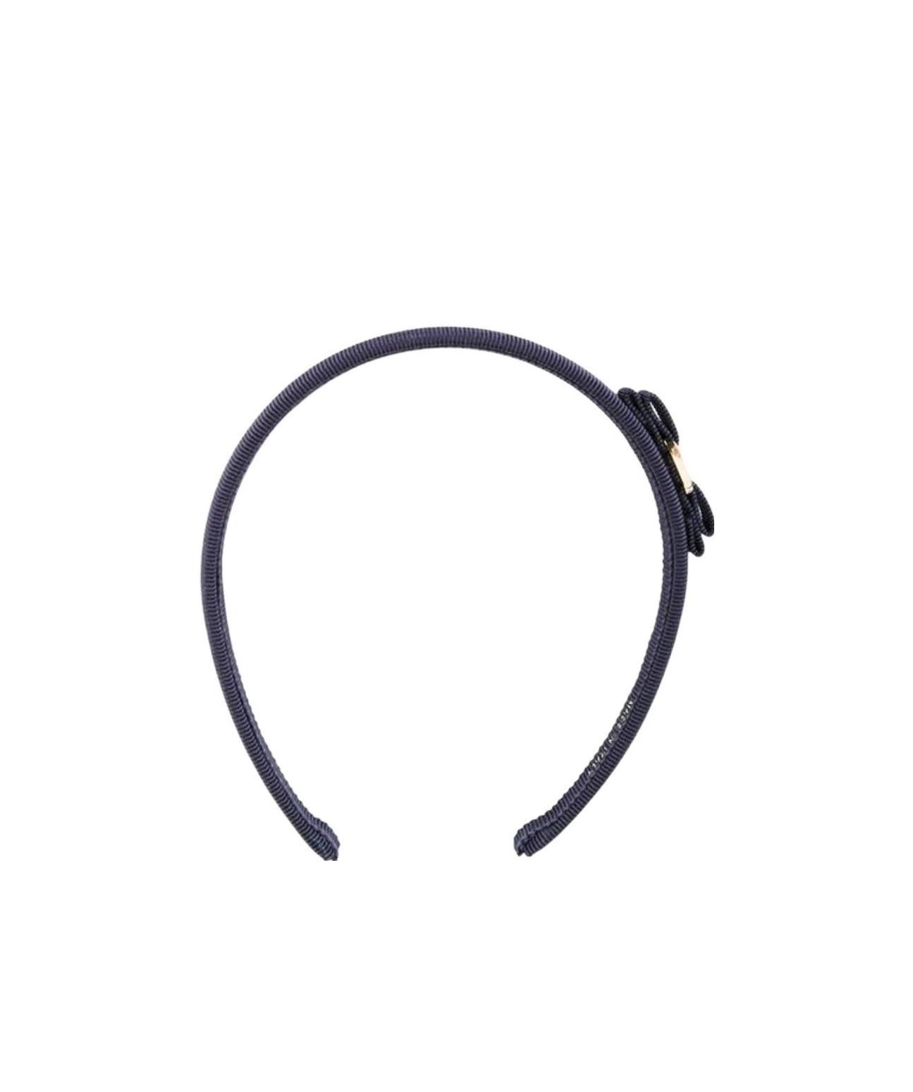 Ferragamo Bow Hair Band Off-beat Detailing In Black