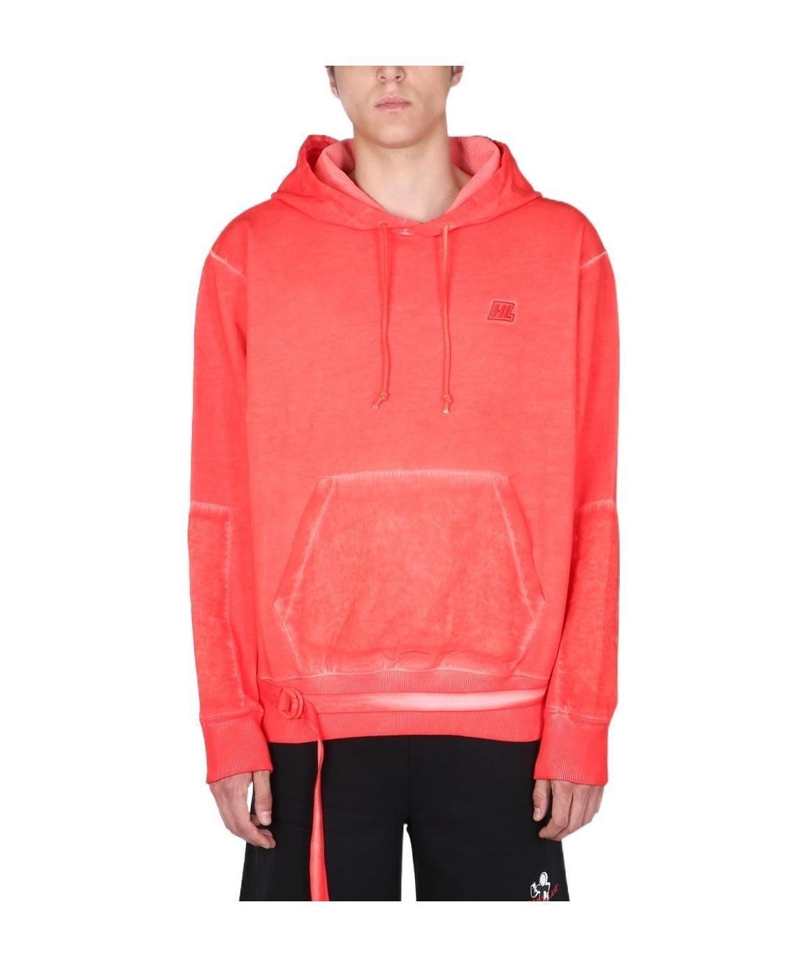 HELMUT LANG EMBROIDERED-LOGO HOODIE