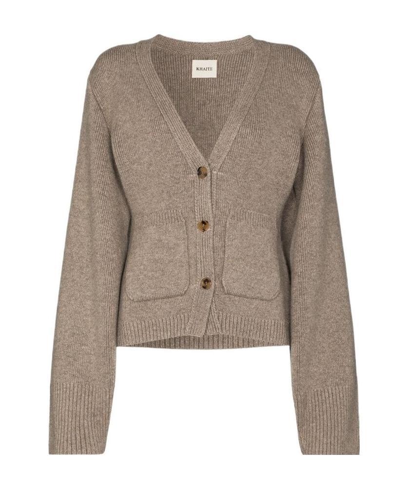 Khaite Womens Barley Scarlet V-neck Cashmere Cardigan In Neutral