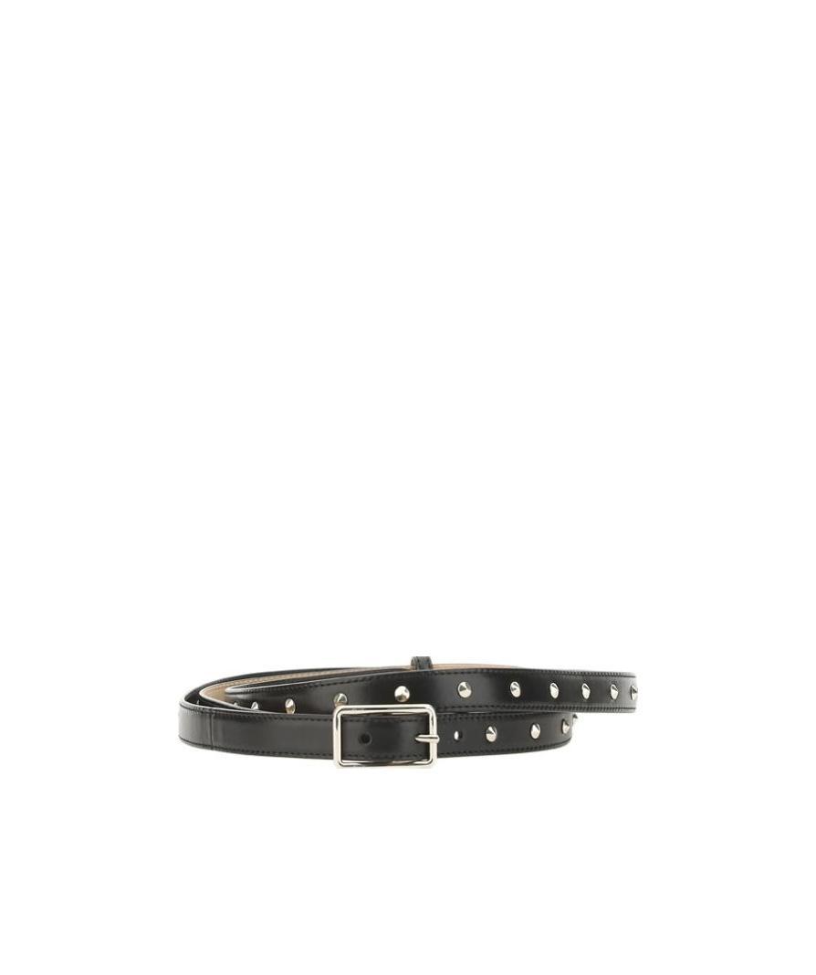 Alexander Mcqueen Long Studded Belt In Black