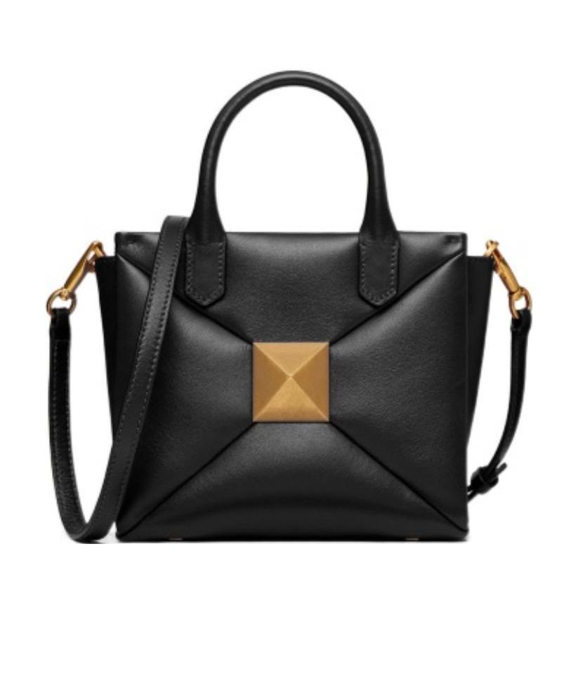 Valentino Roman Stud Tote Bag In Black