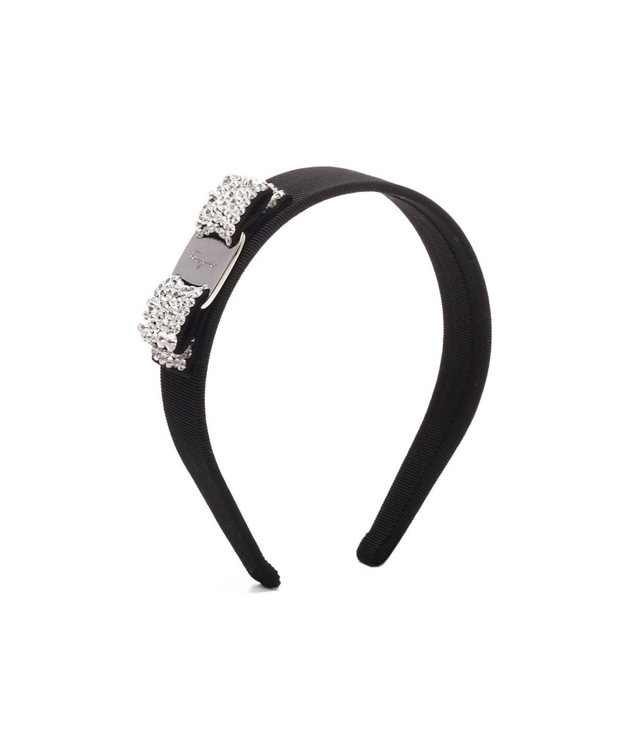 Ferragamo Embellished Vara Head Band In Black