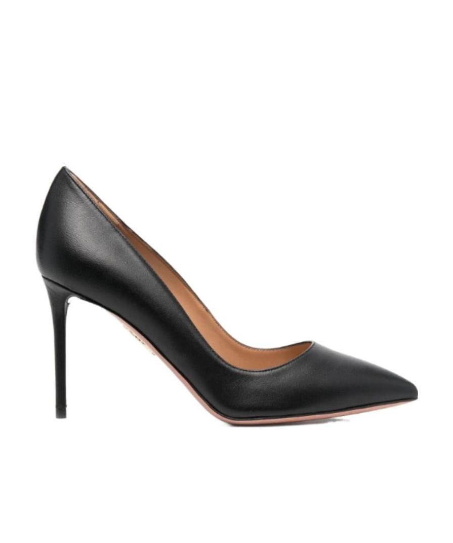Aquazzura Purist 85 Nappa Leather Pumps In Black