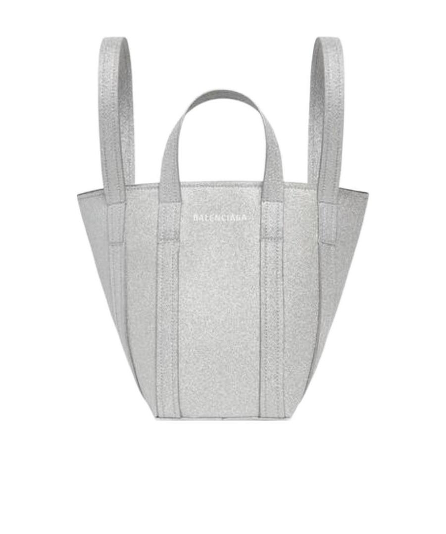 Balenciaga Borsa Tote A Tracolla Everyday Xs North-south In Tessuto Scintillante Da Donna In Argento In Gray
