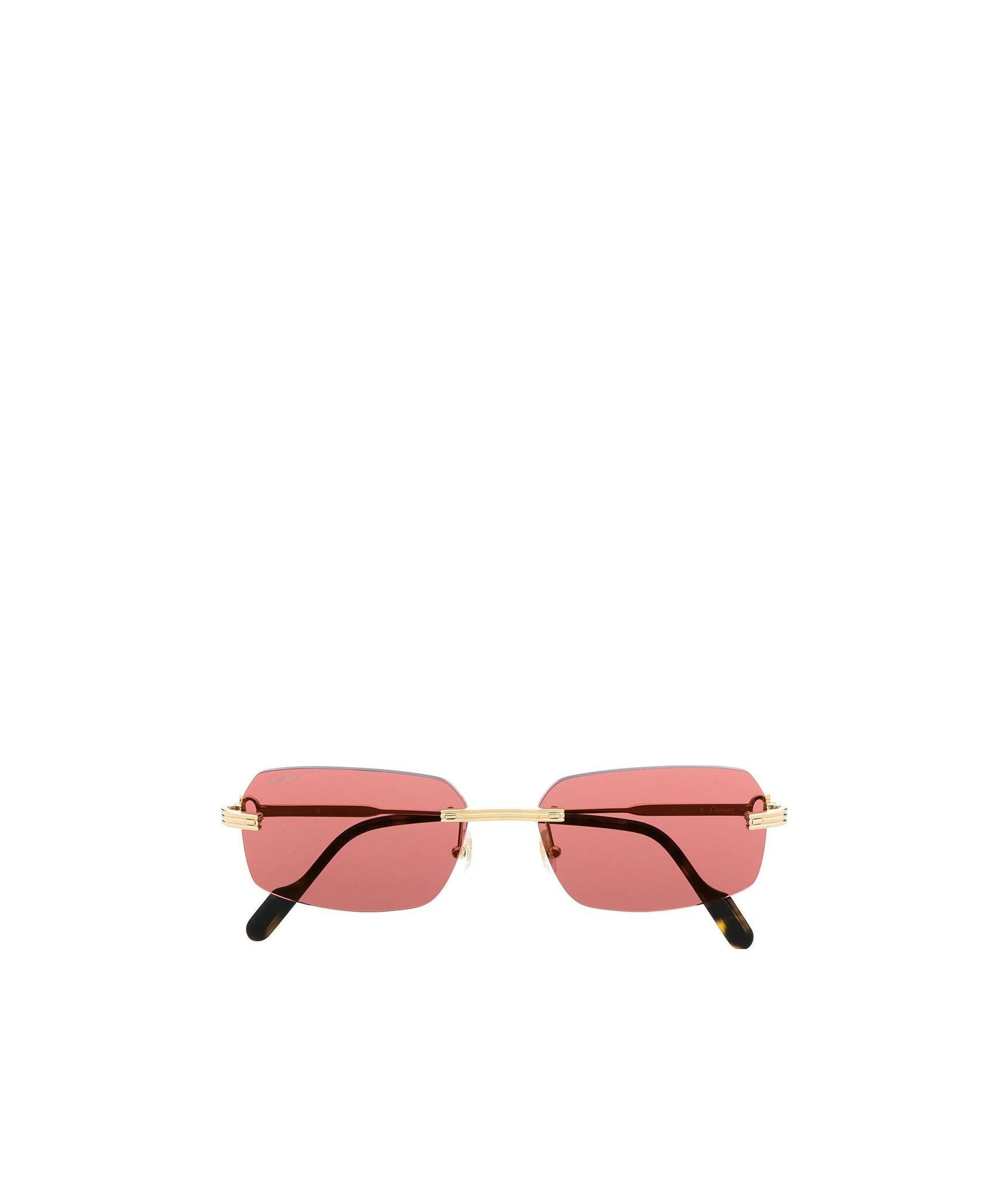 Cartier Rimless Square-frame Sunglasses In Pink