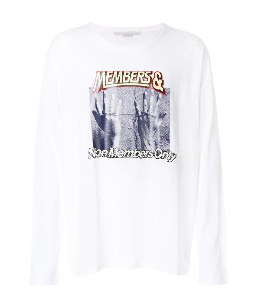 Stella Mccartney T-shirt With Round Neck And Long Sleeves In White