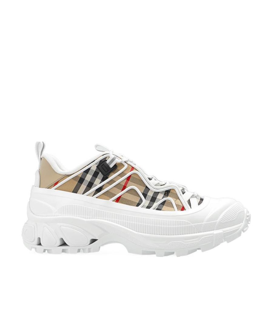 Burberry Arthur Vintage Check Sneakers In White