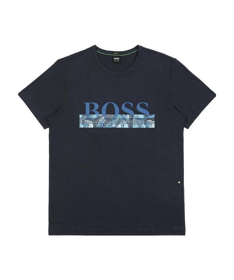 Hugo Boss Round-necked Logo T-shirt In Black