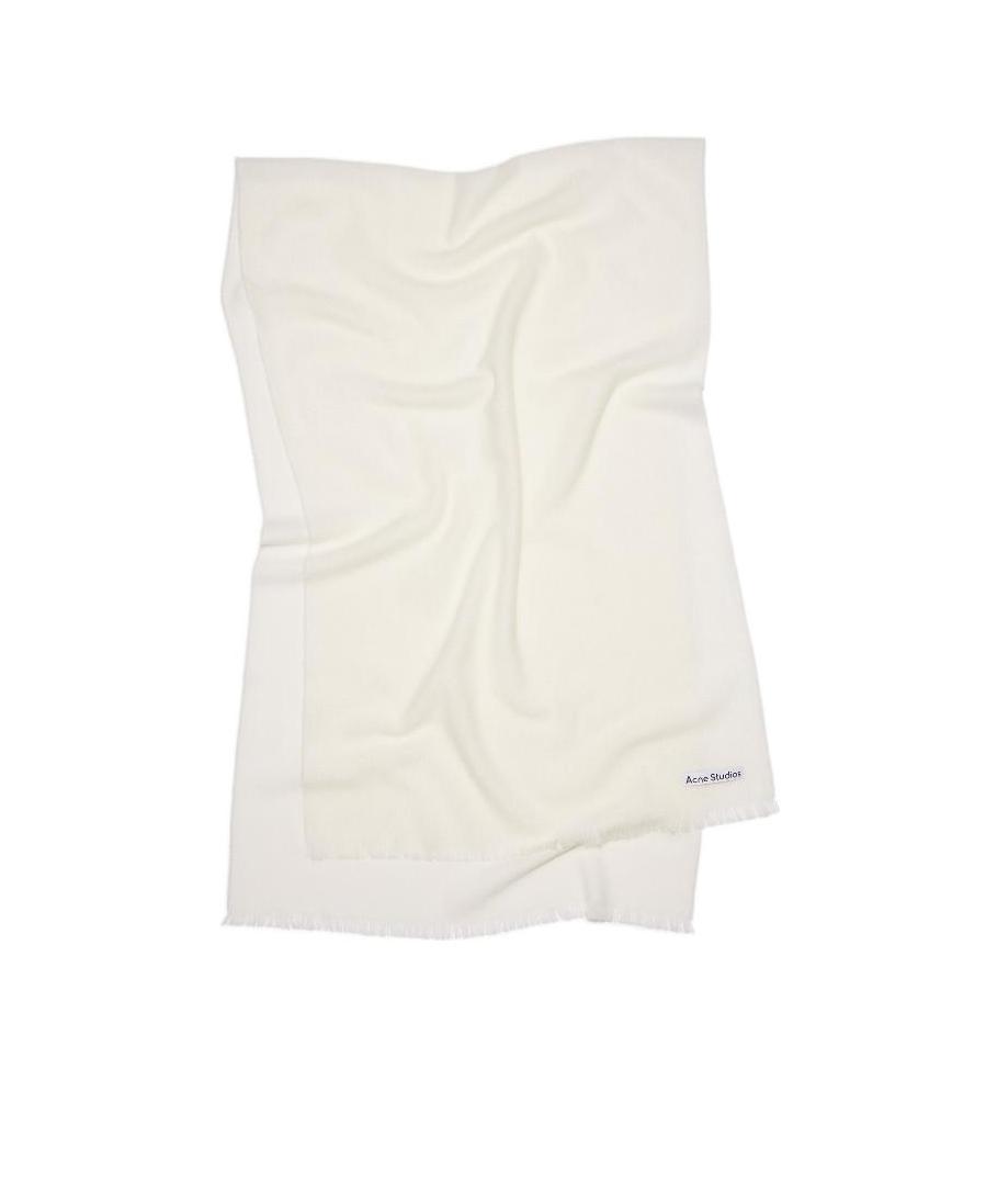 Shop Acne Studios Logo-patch Wool Scarf In White