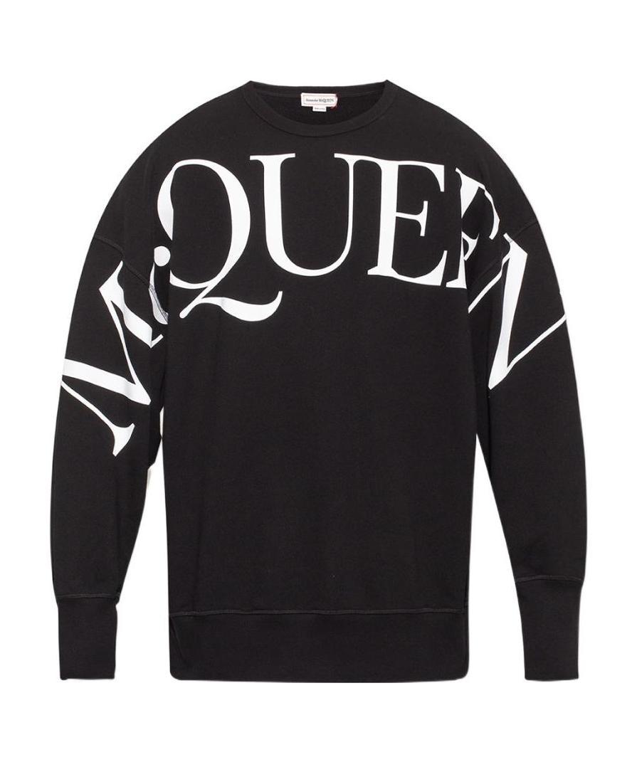 Alexander Mcqueen Logo-print Loose-fit Sweatshirt In Black