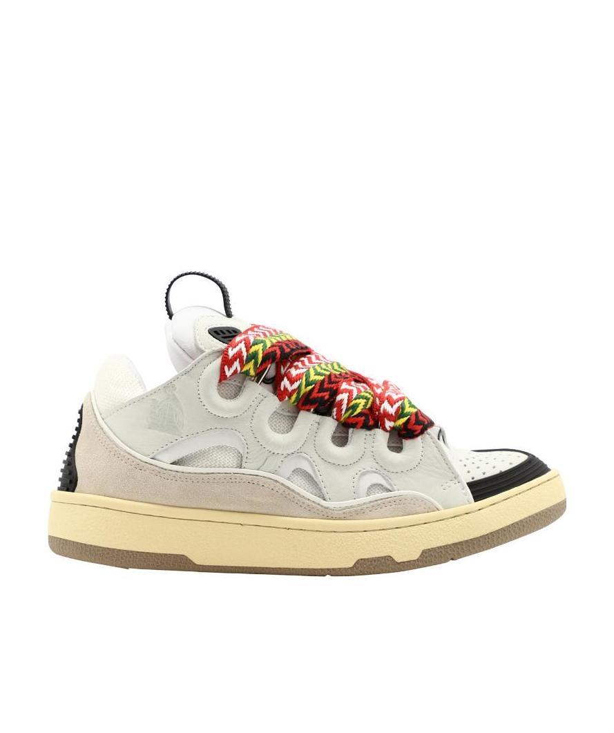 Lanvin Exaggerated Silhouette Leather And Rubber Sneakers In White