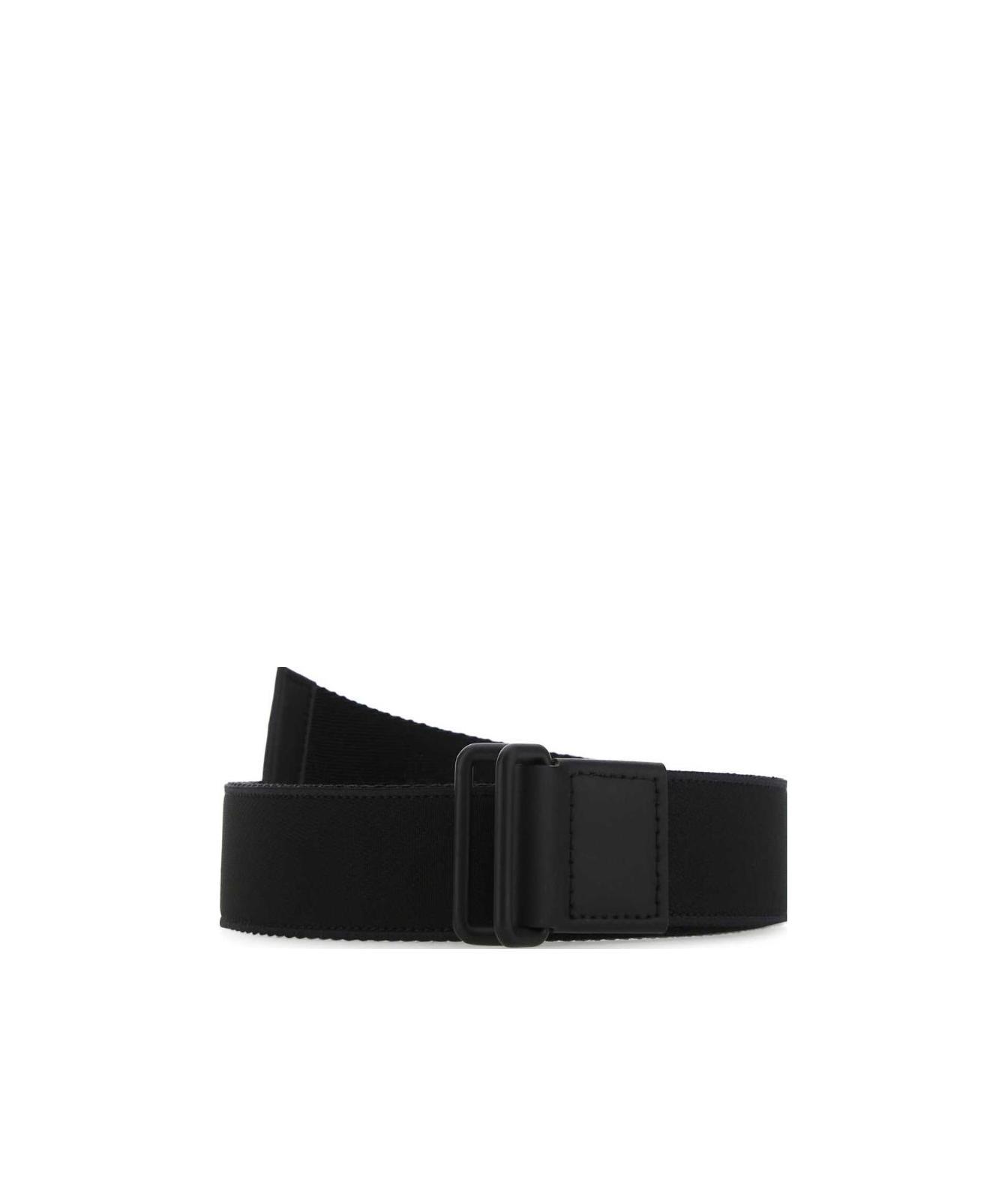 Alexander Mcqueen Logo-print Slide-buckled Belt In Black