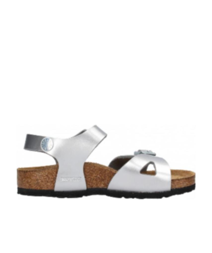 Birkenstock Rio Metallic Sandal In White
