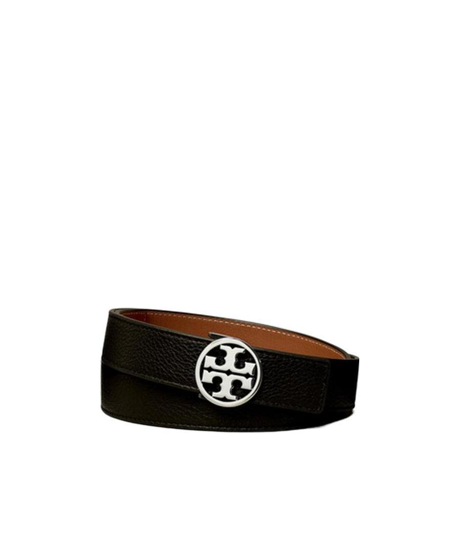 TORY BURCH REVERSIBLE LOGO-BUCKLE LEATHER BELT 