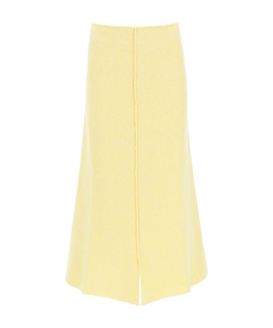 Jil Sander Central Pleat A-line Skirt In Yellow