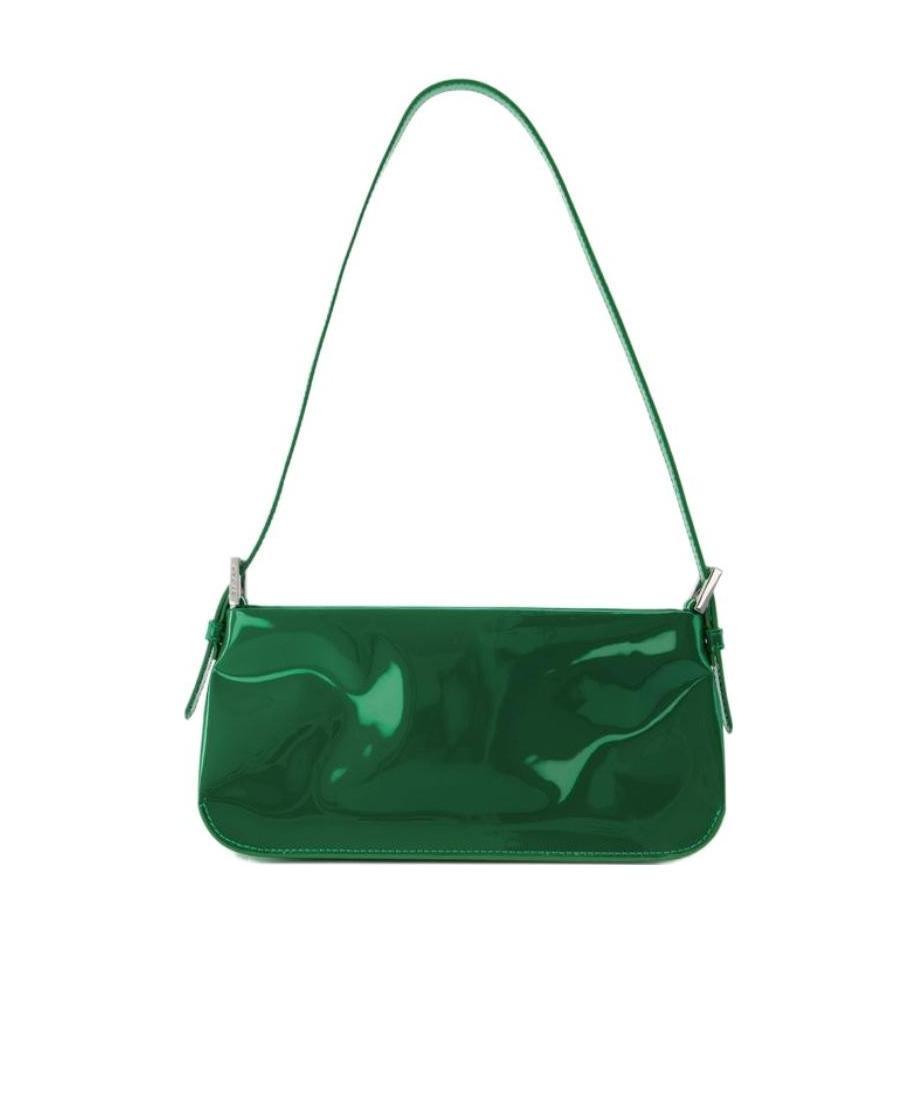 By Far Dulce Bag In Green Patent Leather In Green