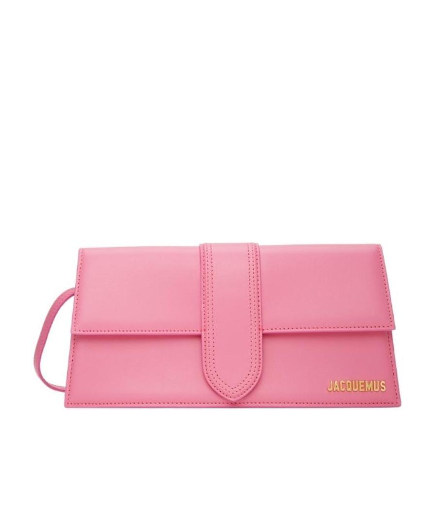Jacquemus Le Bambino Long Leather Shoulder Bag In Pink