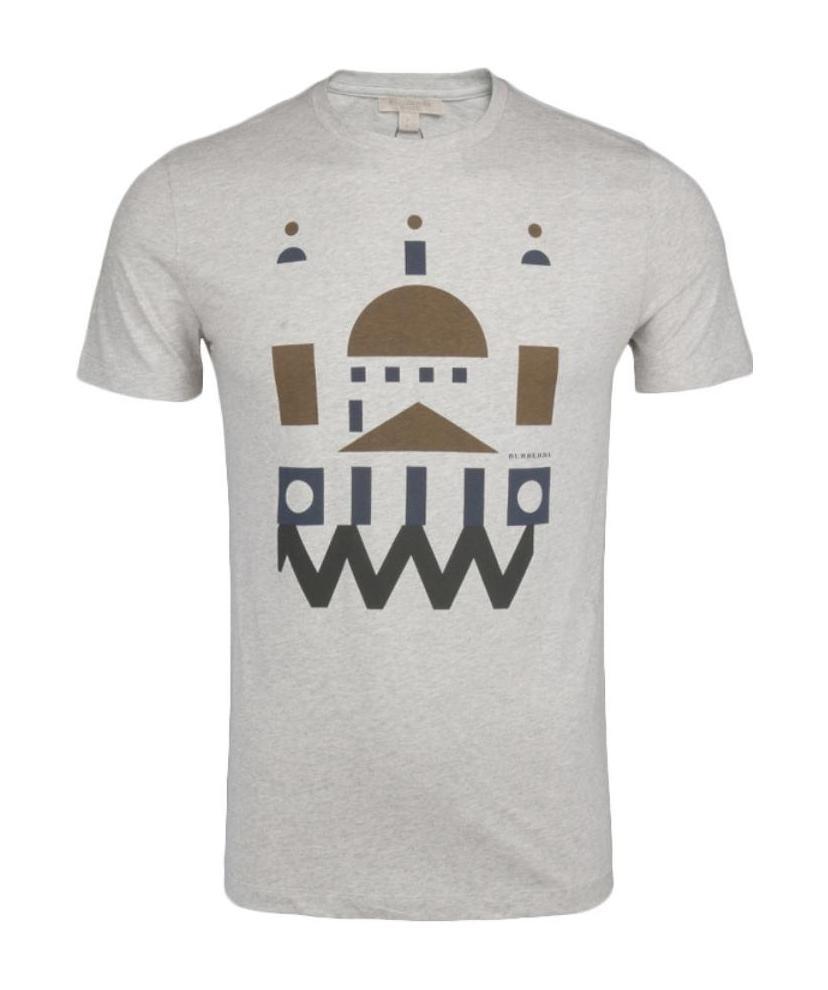 Burberry Printed T-shirt In Gray