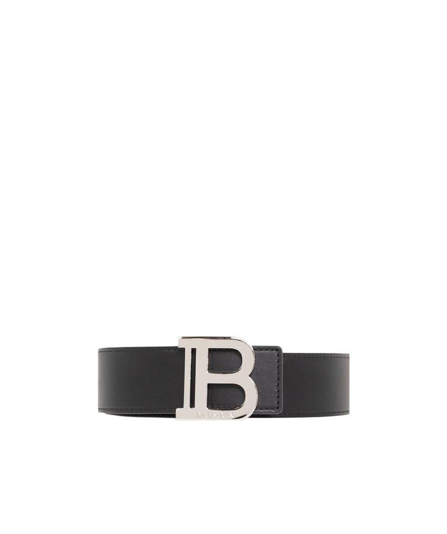 Balmain Men's B-belt 3,5 Cm-cuir De Veau In Black