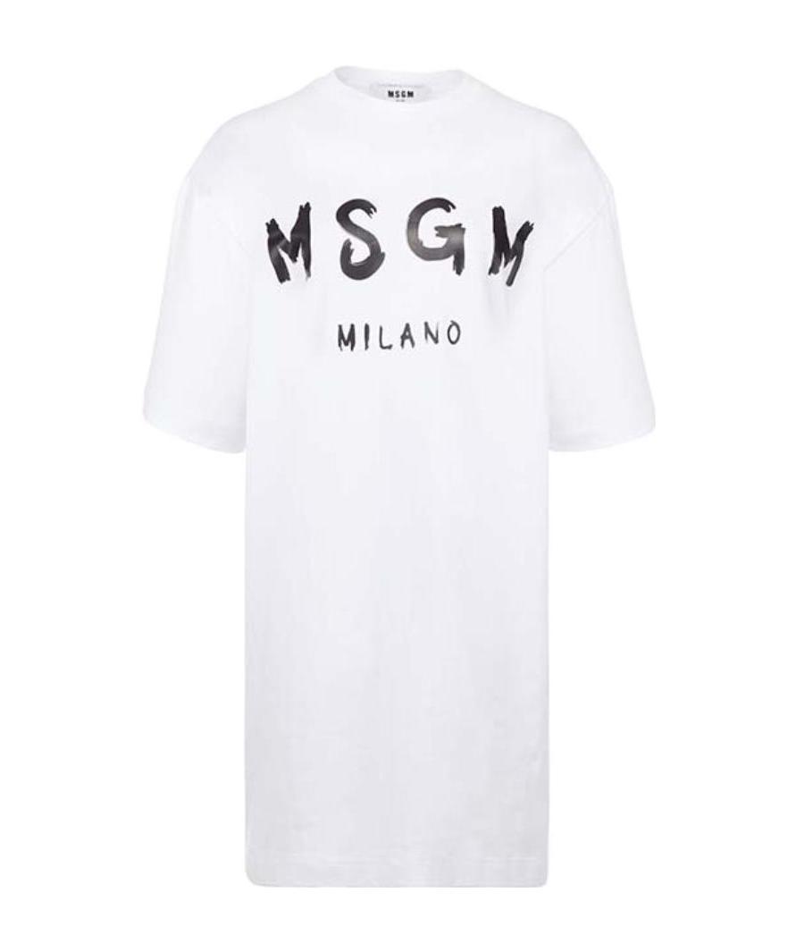 Msgm Woman Mini Dress White Size M Cotton In White