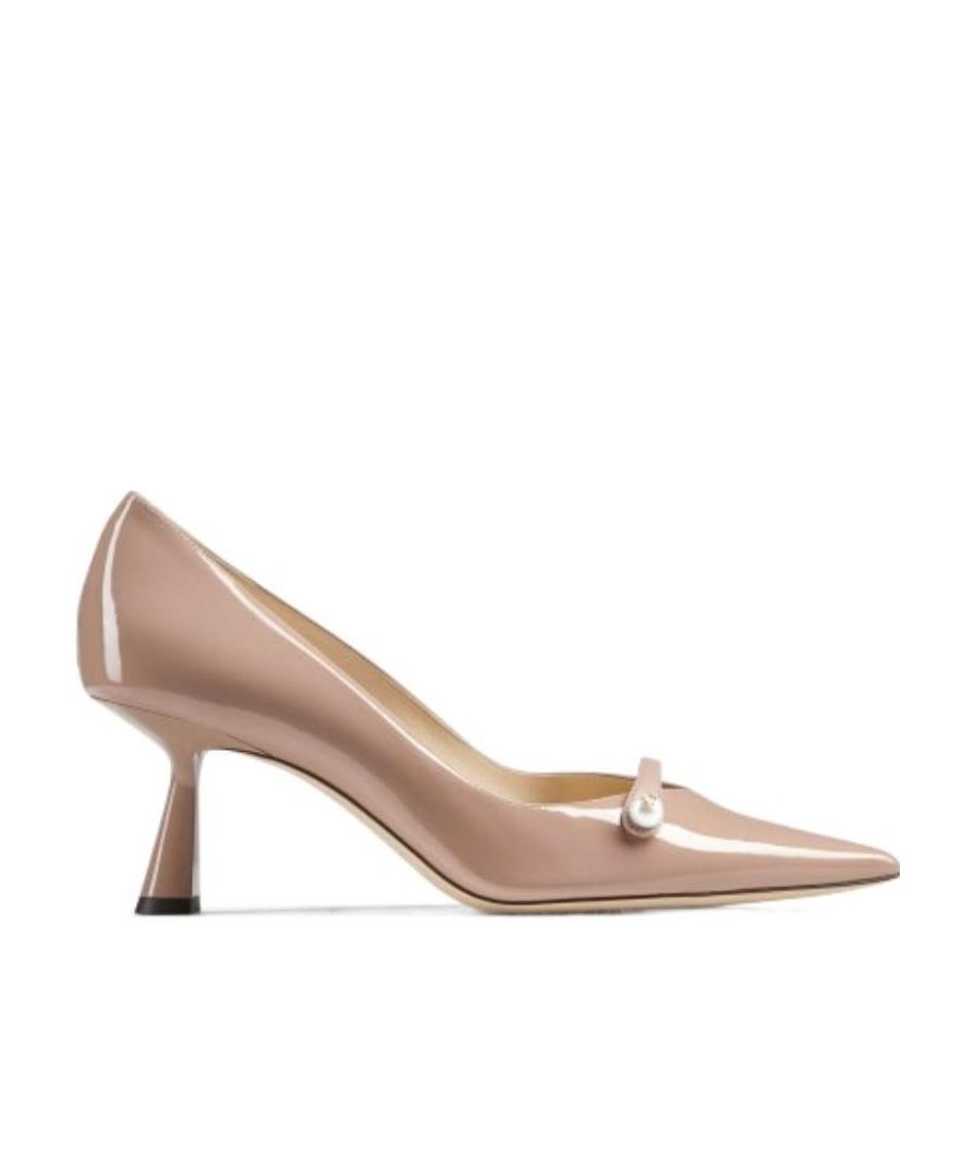 Jimmy Choo Womens Ballet Pink Rosalia 65 Pearl-embellished Patent-leather Courts Eur 34.5 / 1.5 Uk In Pink