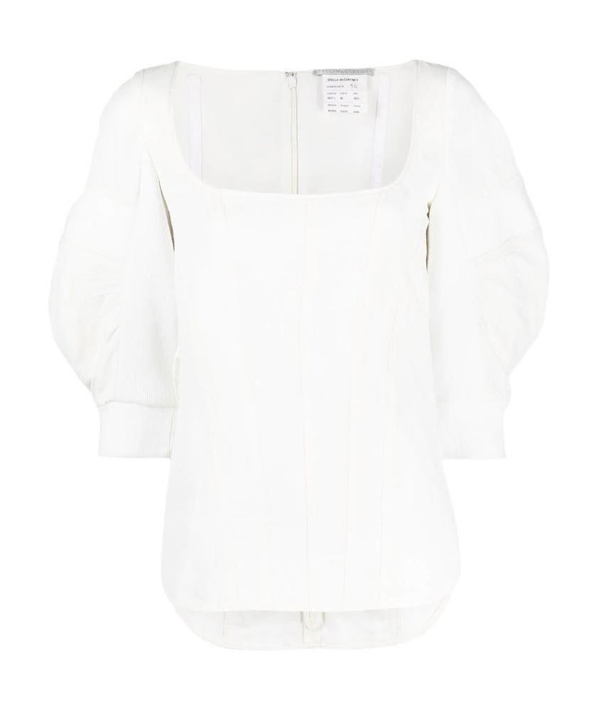 Stella Mccartney Ladies Fiona Puff-sleeve Blouse In Nude
