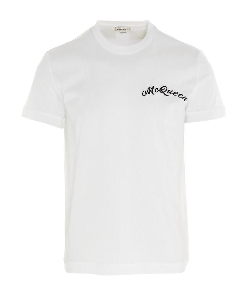 Alexander Mcqueen Logo-embroidered T-shirt In White