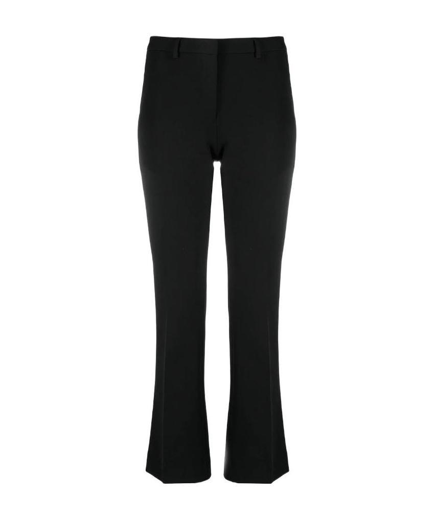 Pt01 Cropped Flared Tailored Trousers In Black