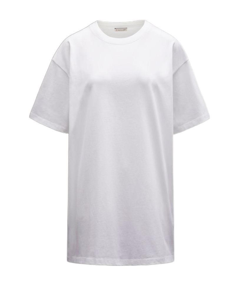 Moncler Round Collar Logo T-shirt In White