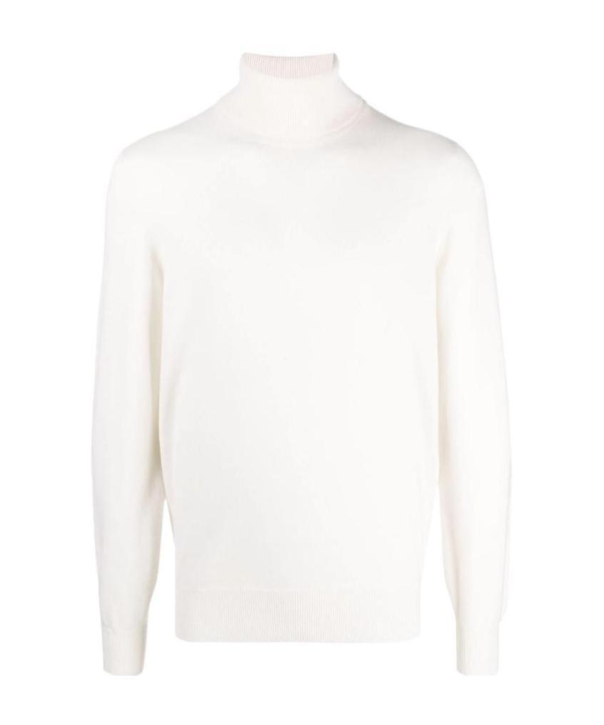 Brunello Cucinelli Roll-neck Cashmere Jumper In White