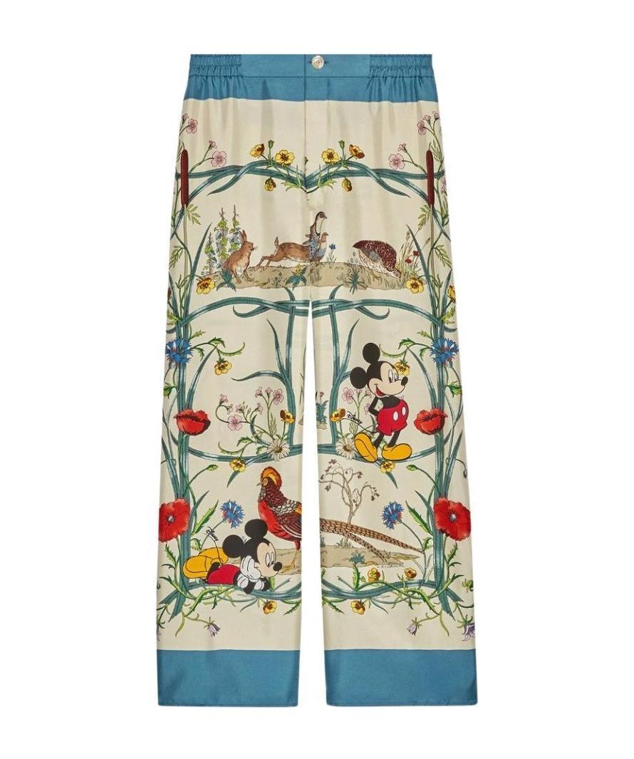 Gucci X Disney Pajama Trousers In Nude
