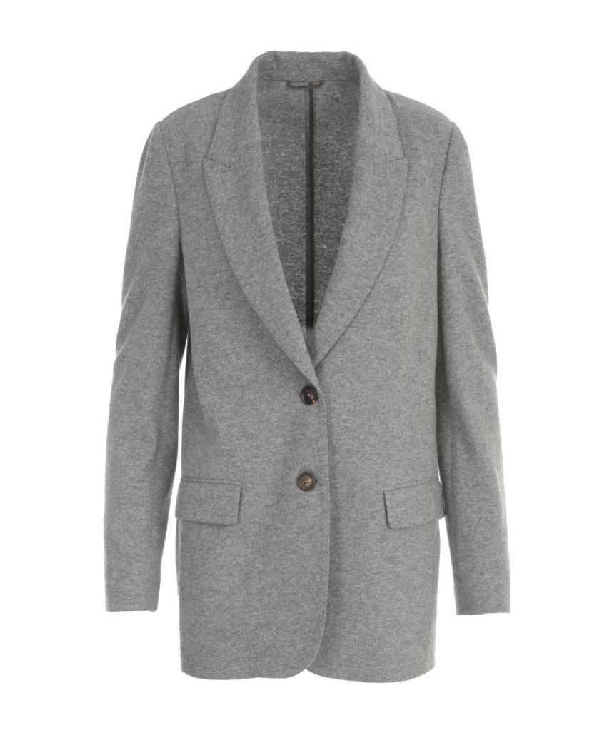 Brunello Cucinelli Shawl-lapel Single-breasted Blazer In Black