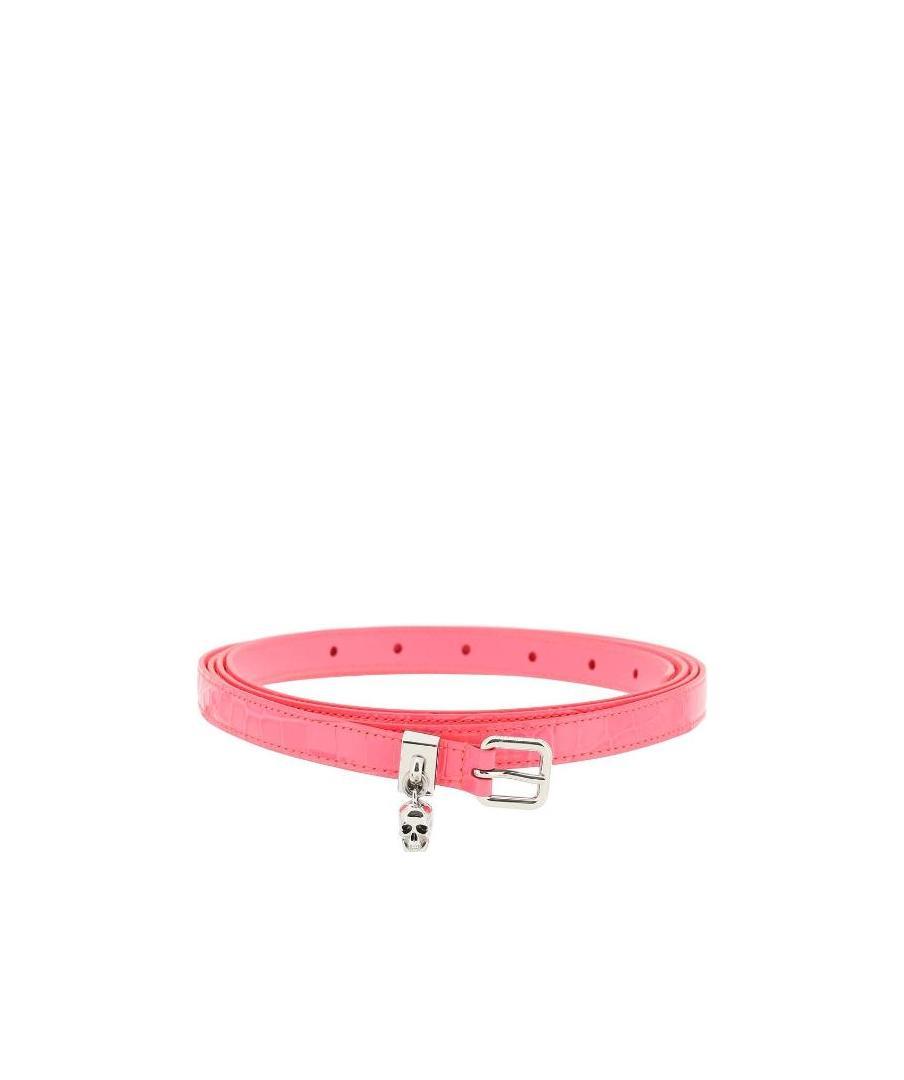 Alexander Mcqueen Buckle-fastening Leather Belt In Pink