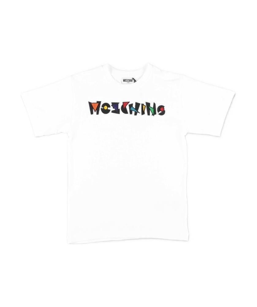 Moschino Logo-embroidered Cotton T-shirt In White