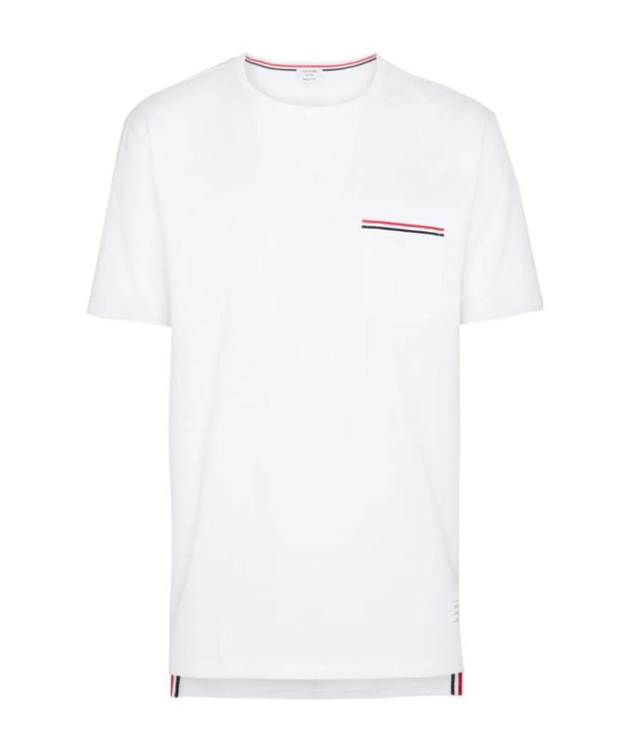Shop Thom Browne Pocket Cotton T-shirt In White