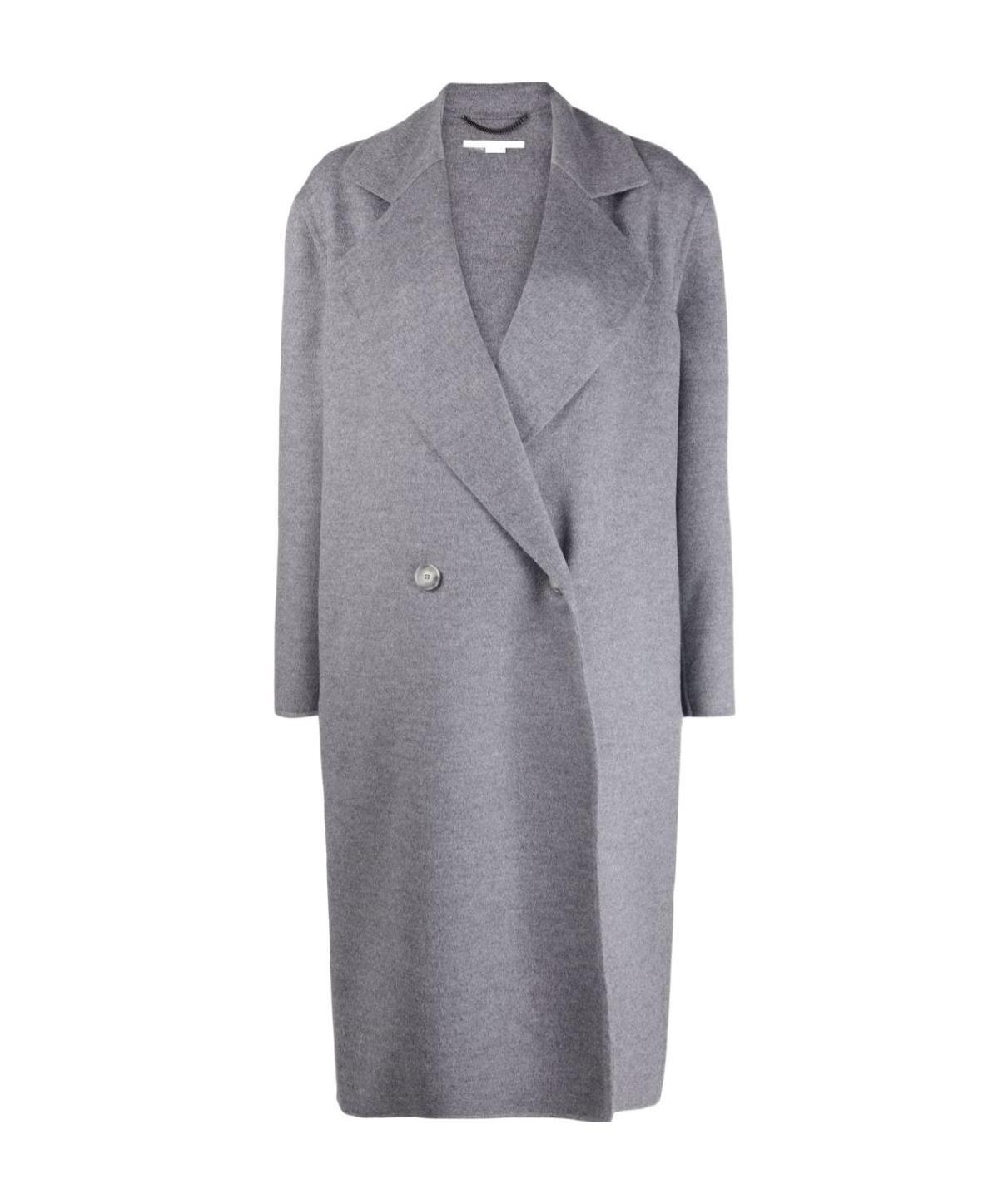 Stella Mccartney Oversize Double-breasted Wool Coat In Gray