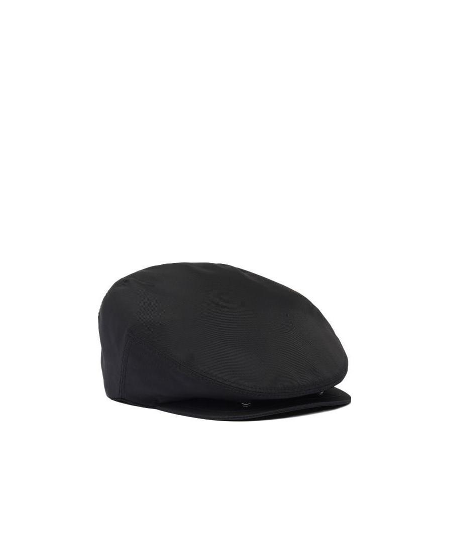 Prada Re-nylon Flat Cap In Black