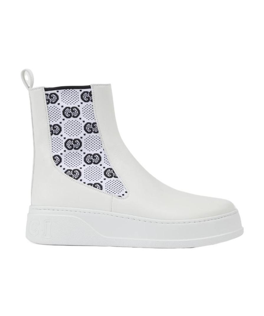 Gucci Gg Supreme Ankle Boots In White