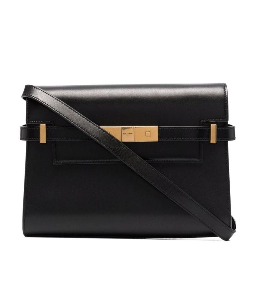 Saint Laurent Manhattan Small Shoulder Bag In Smooth Leather In Black
