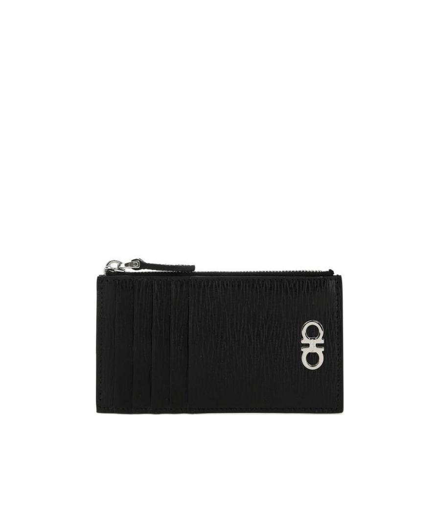 Shop Ferragamo Gancini Leather Cardholder Wallet In Black