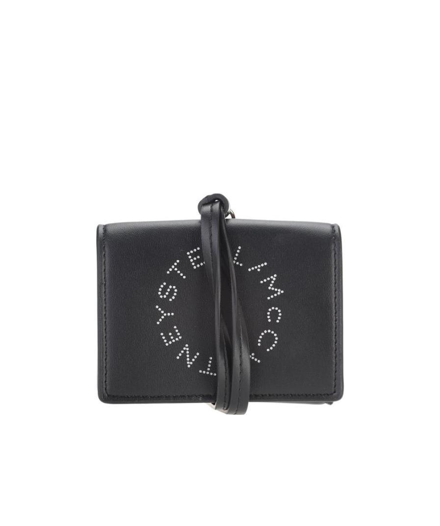 Stella Mccartney Stella Logo Lanyard Wallet In Black