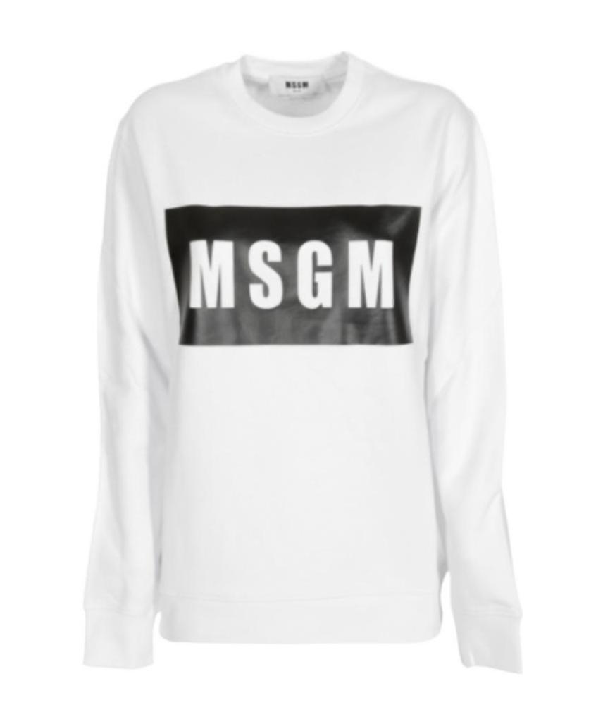 Msgm Printed French Cotton-terry Sweatshirt In White