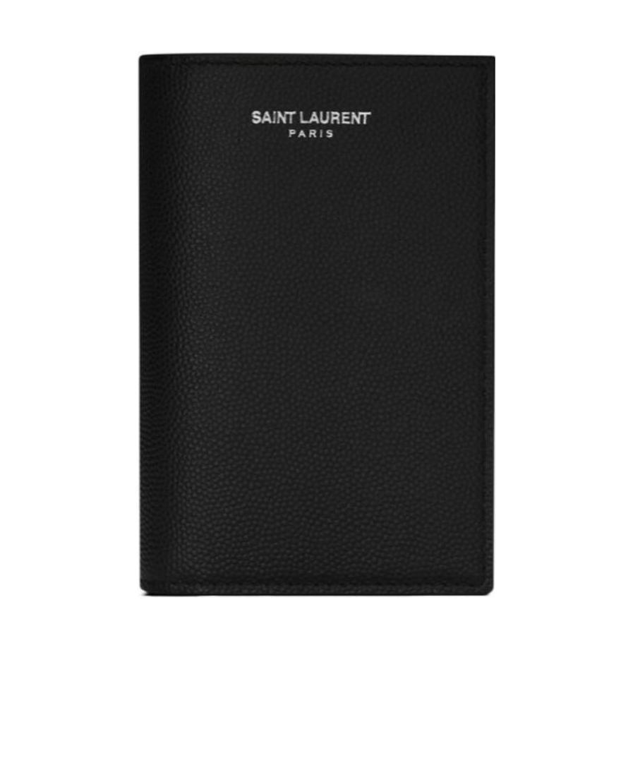 Saint Laurent Logo Embossed Credit Card Wallet In Gray