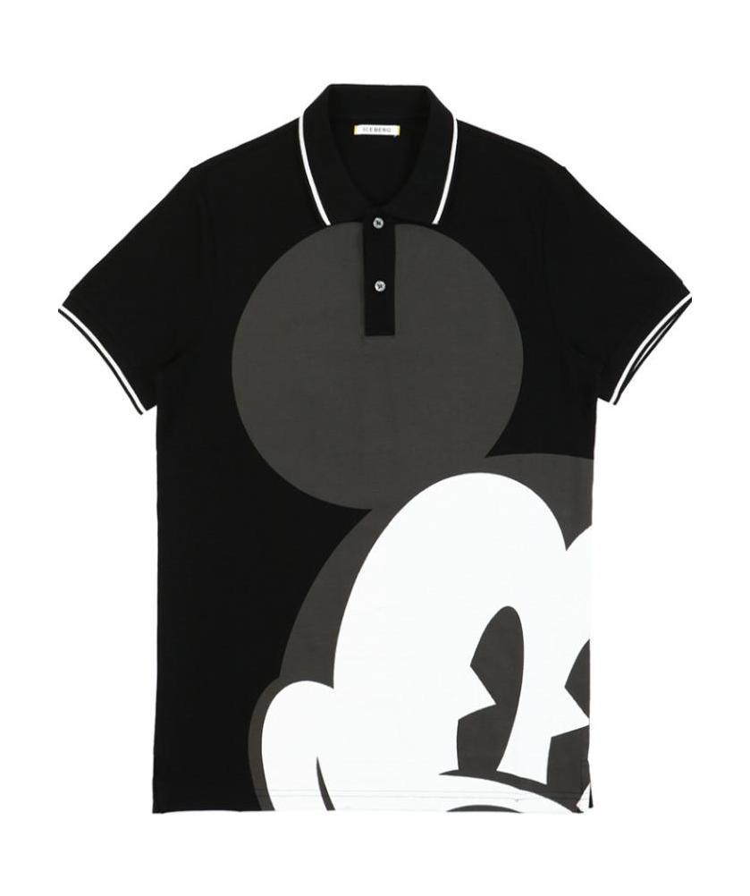 Iceberg Printed Pattern Polo Shirt In Black