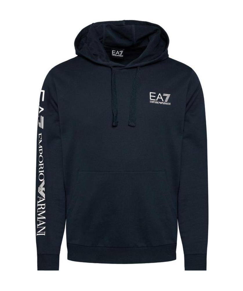 Ea7 Logo-print Hoodie In Black